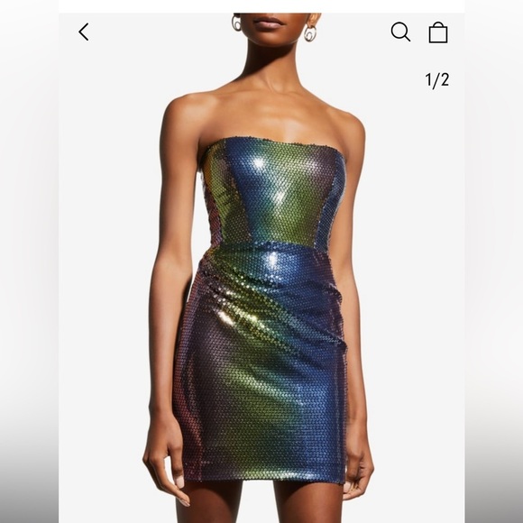 🌈The New Arrivals by Ilkyaz Ozel- jade sequin mini dress ! Size 36! Worn once! - Picture 9 of 9
